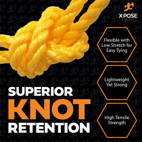 Xpose Safety weatherproof rope, durable in rain and sun exposure.