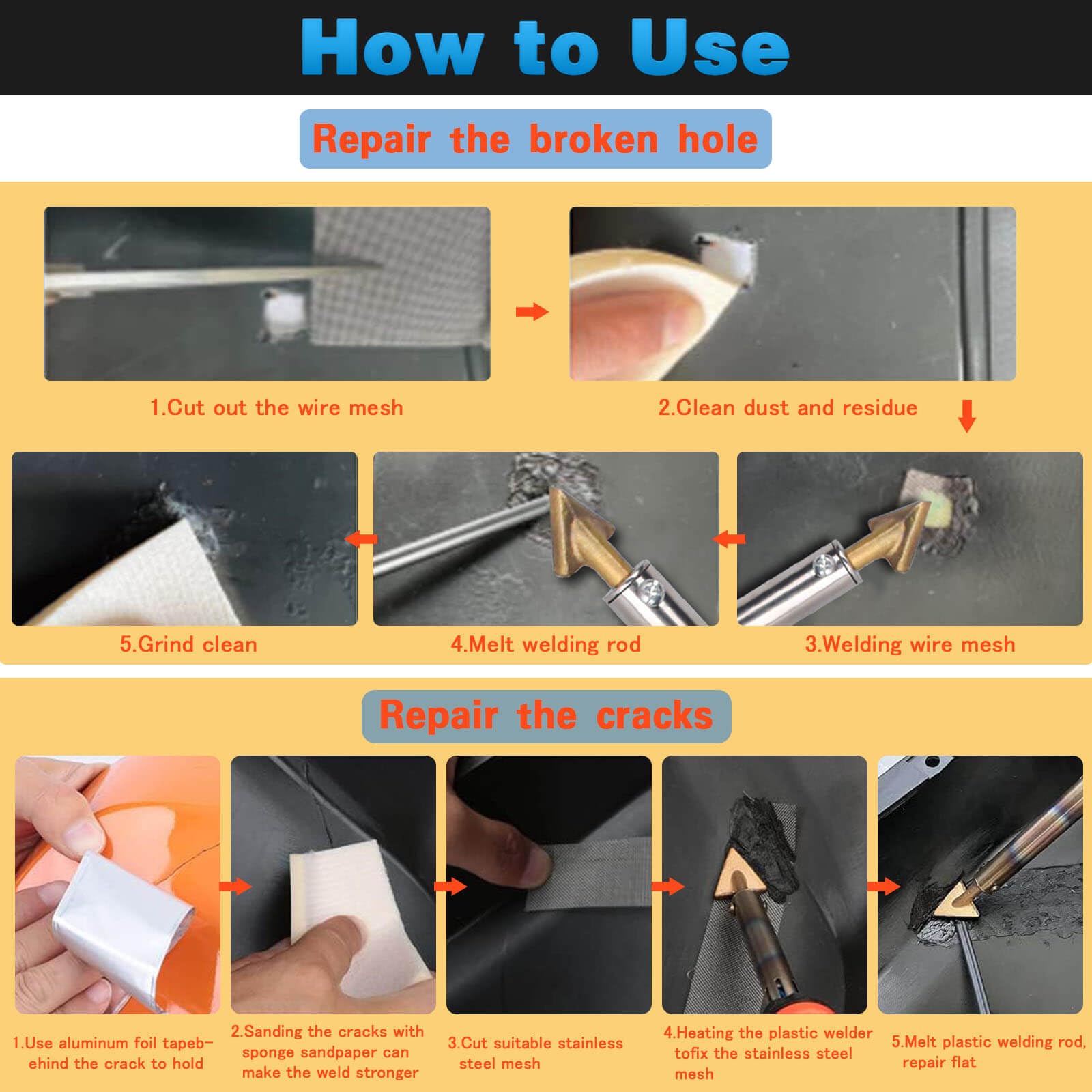 XR MARKET ergonomic welder handle provides comfortable grip during repairs