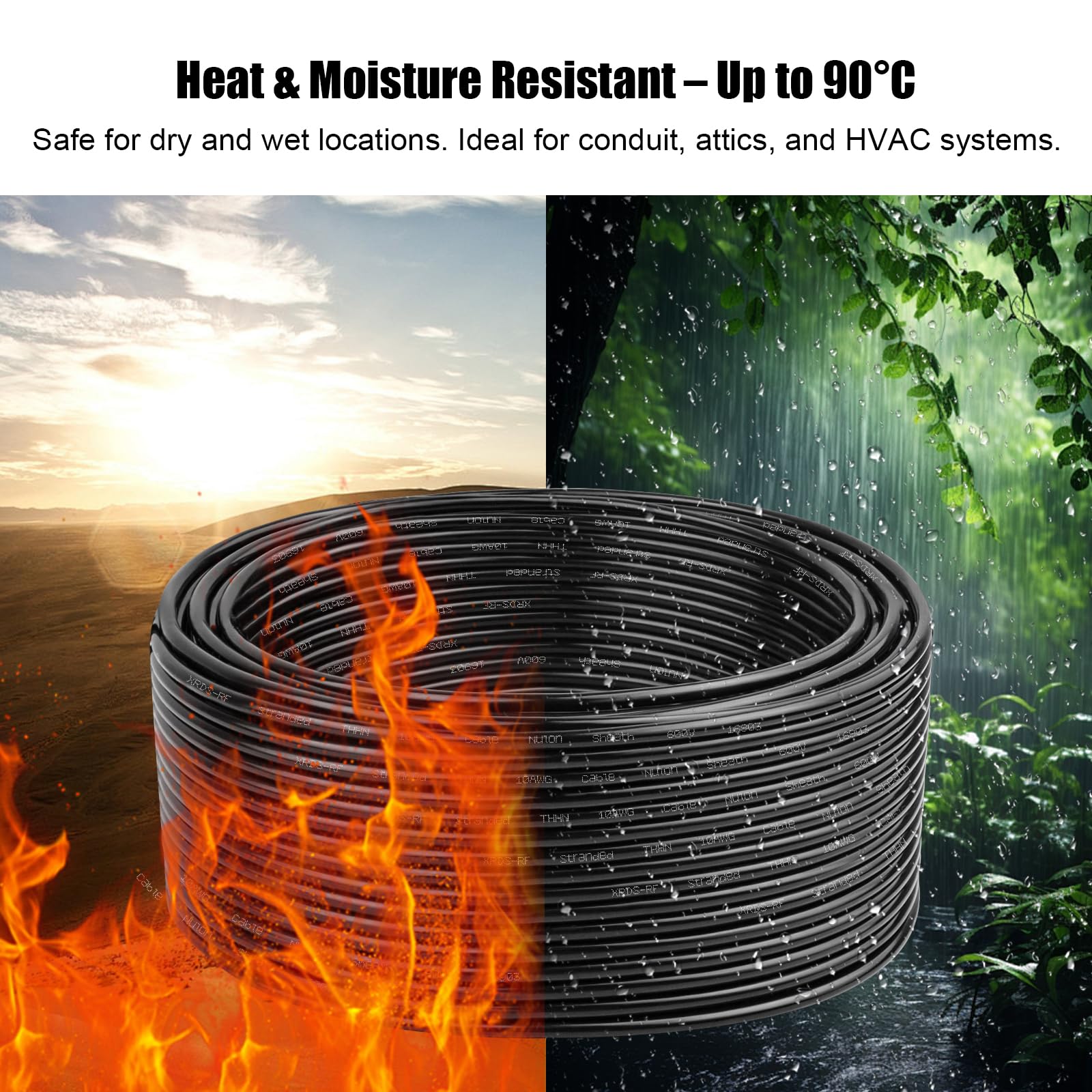XRDS-RF THHN wire suitable for indoor conduit and outdoor installations when in proper conduit.