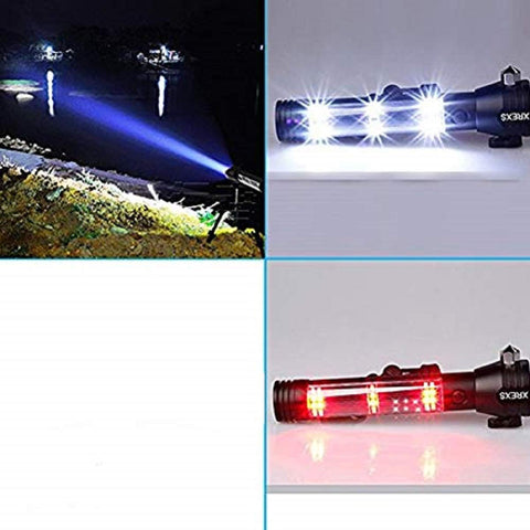 XREXS solar USB LED flashlight window breaker for vehicle safety