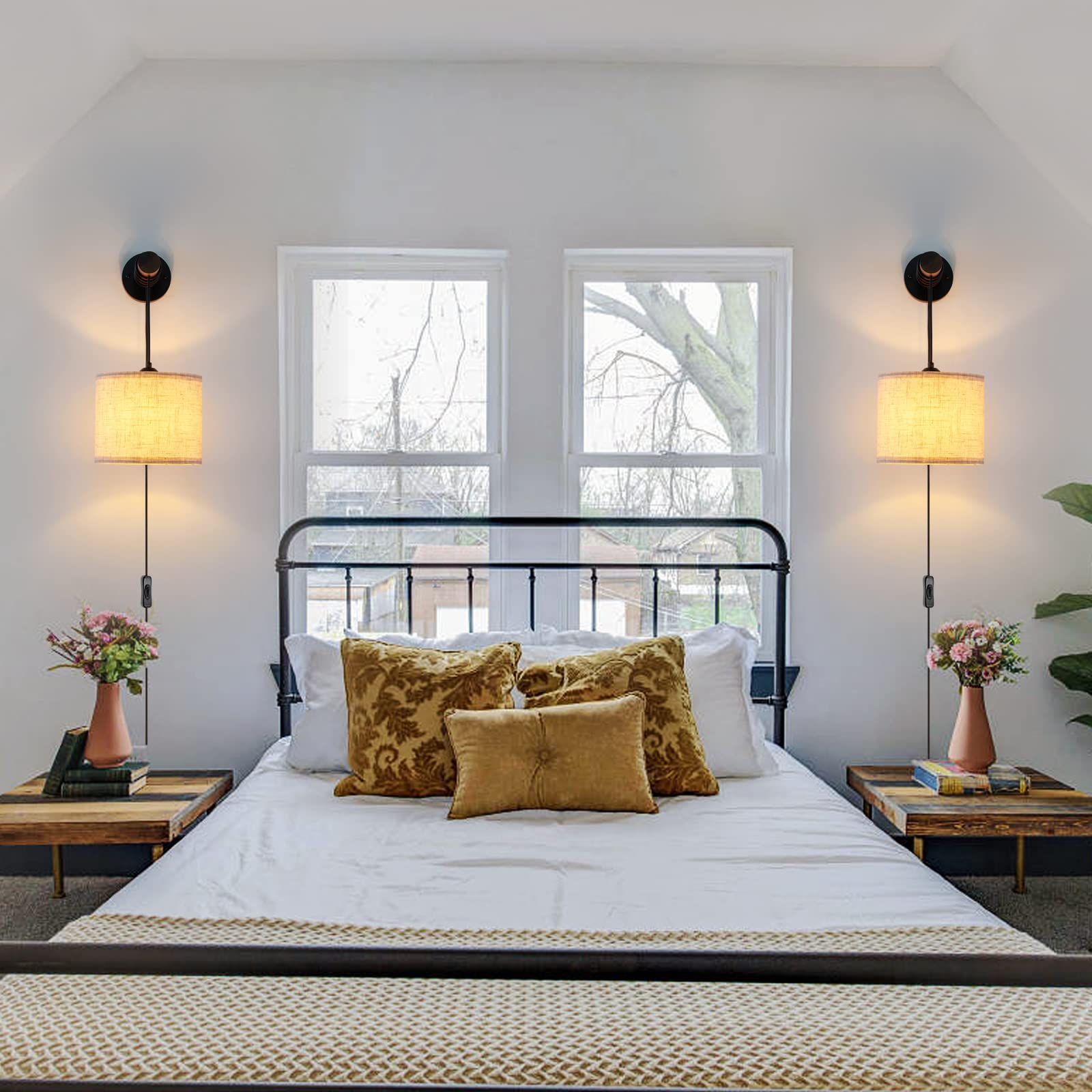 XSDeTu bedside sconce creating cozy reading nook lighting