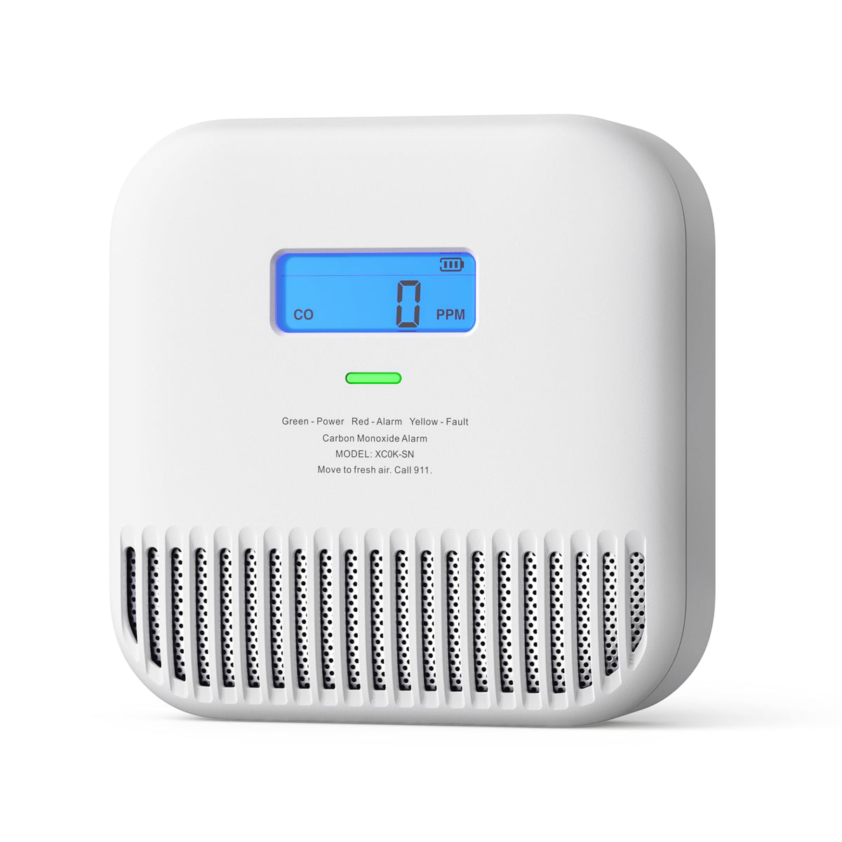 X-Sense carbon monoxide detector with compact design for desk placement