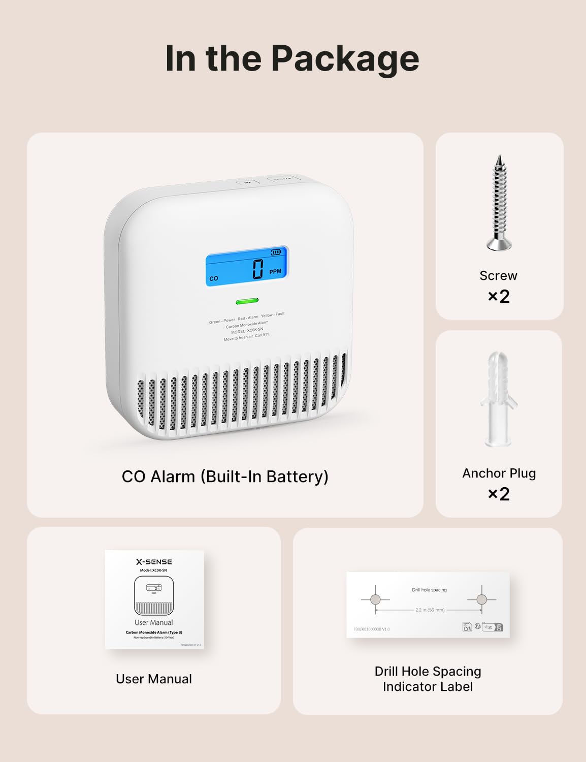 X-Sense XC0K-SN 1-pack protects living spaces with simple setup