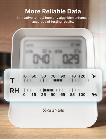 X-Sense Radon Detector report button for quick data retrieval