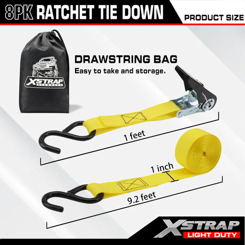 XSTRAP STANDARD 1-inch ratchet strap demonstrates easy tensioning and control.