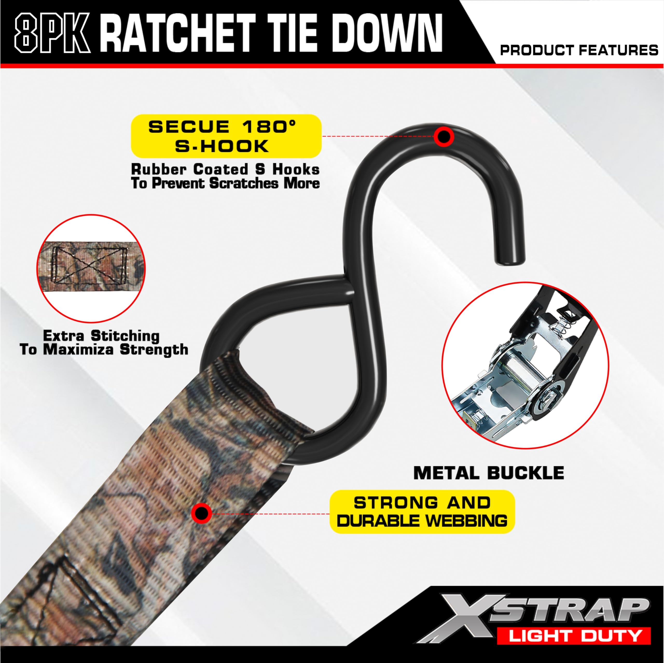 XSTRAP STANDARD 8-pack provides reliable tie downs for appliances and gear