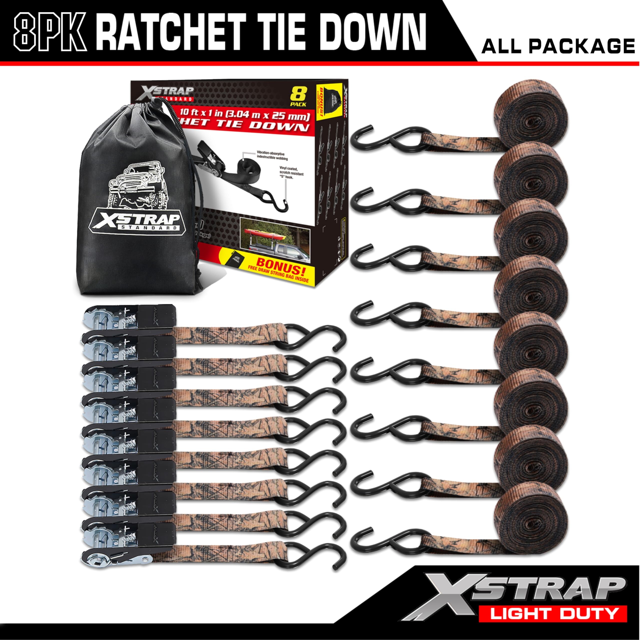 XSTRAP STANDARD coated S hooks prevent scratches on cargo and vehicle