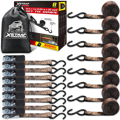 XSTRAP STANDARD camouflage2 ratchet tie down 1in x 10ft for secure transport