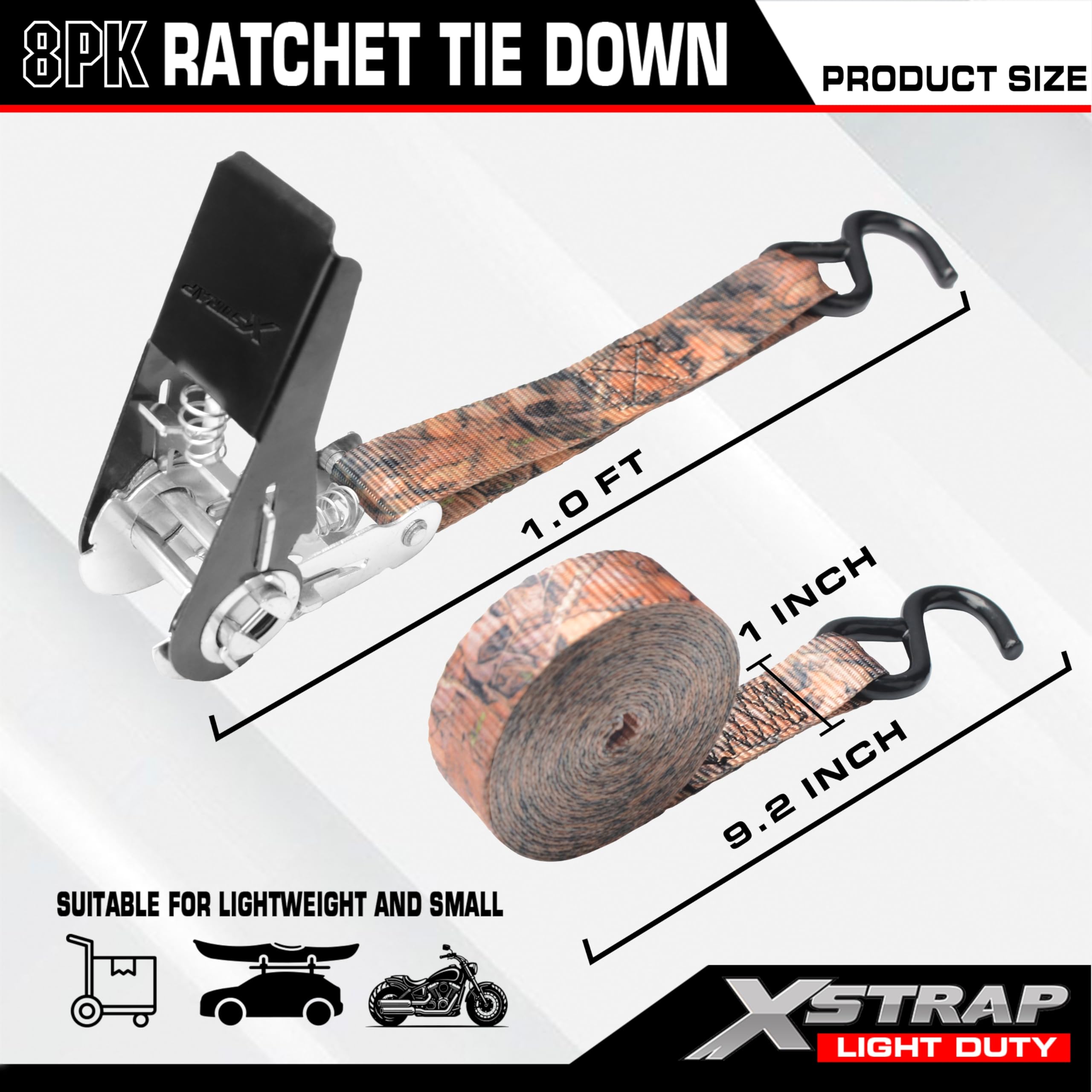XSTRAP STANDARD easy-release ratchet handle simplifies securing large loads