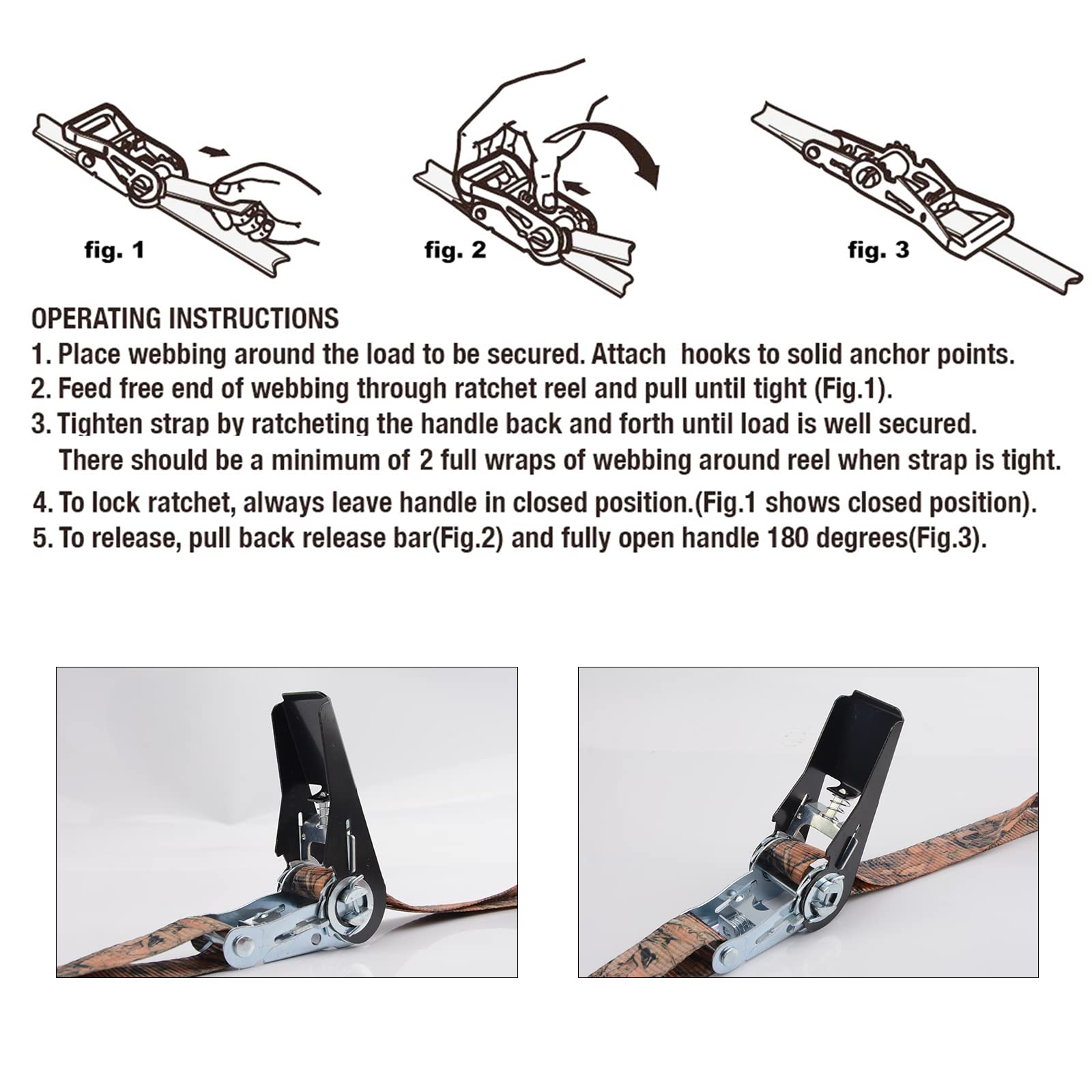 XSTRAP STANDARD quick-release ratchet enables fast, secure tightening.