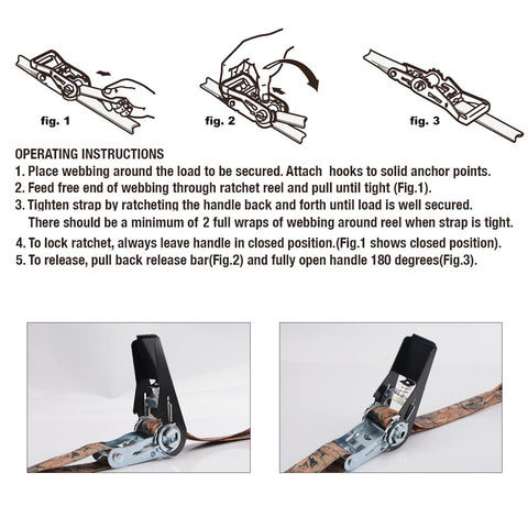 XSTRAP STANDARD quick-release ratchet enables fast, secure tightening.