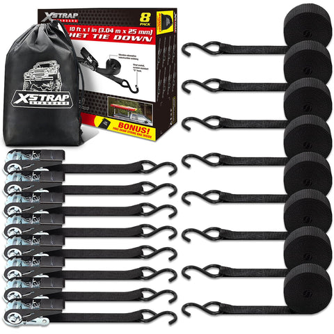 XSTRAP STANDARD ratchet tie down strap 1 inch by 10 ft ready to secure cargo during moves.