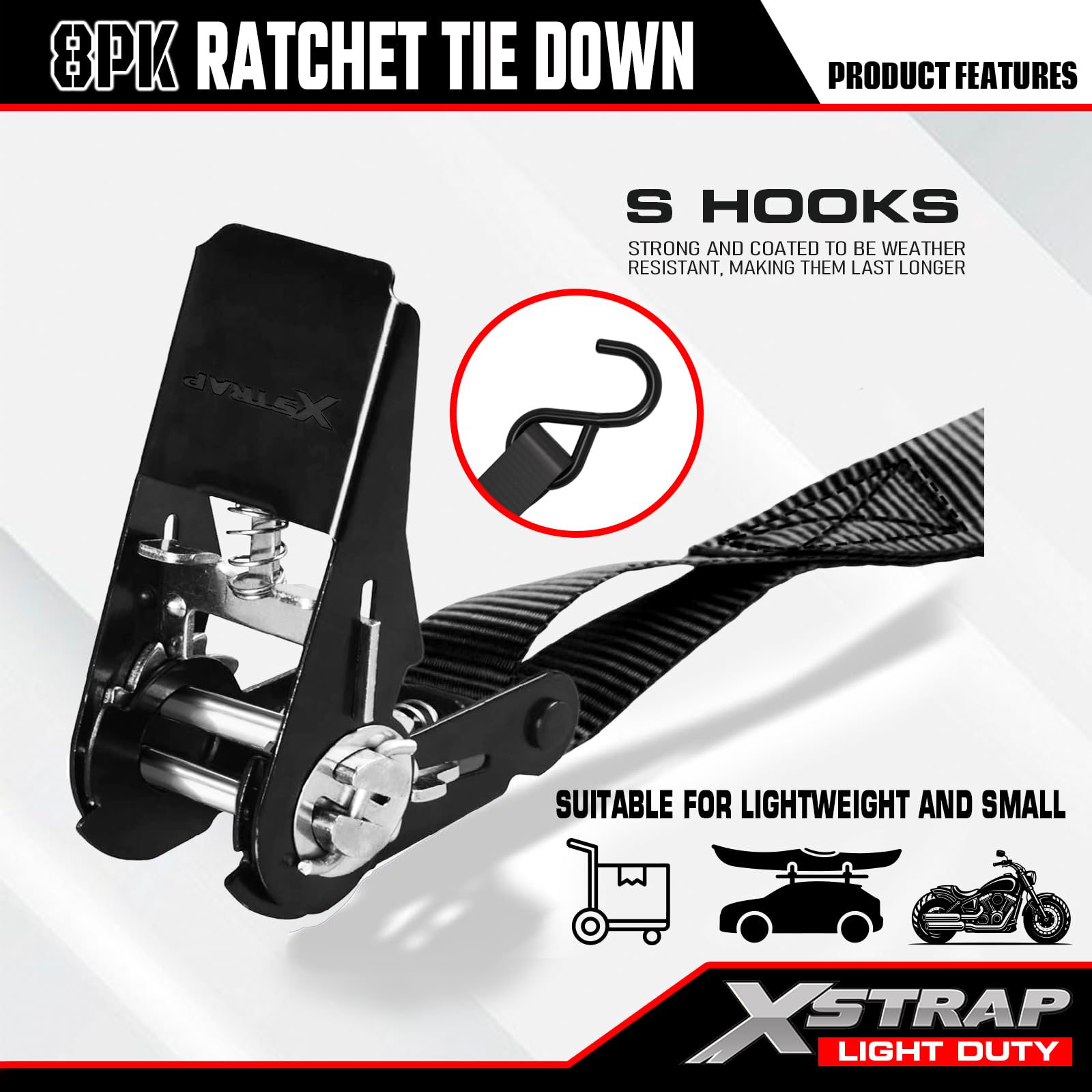 XSTRAP STANDARD 10 ft strap ideal for securing appliances, motorcycles, and boats.