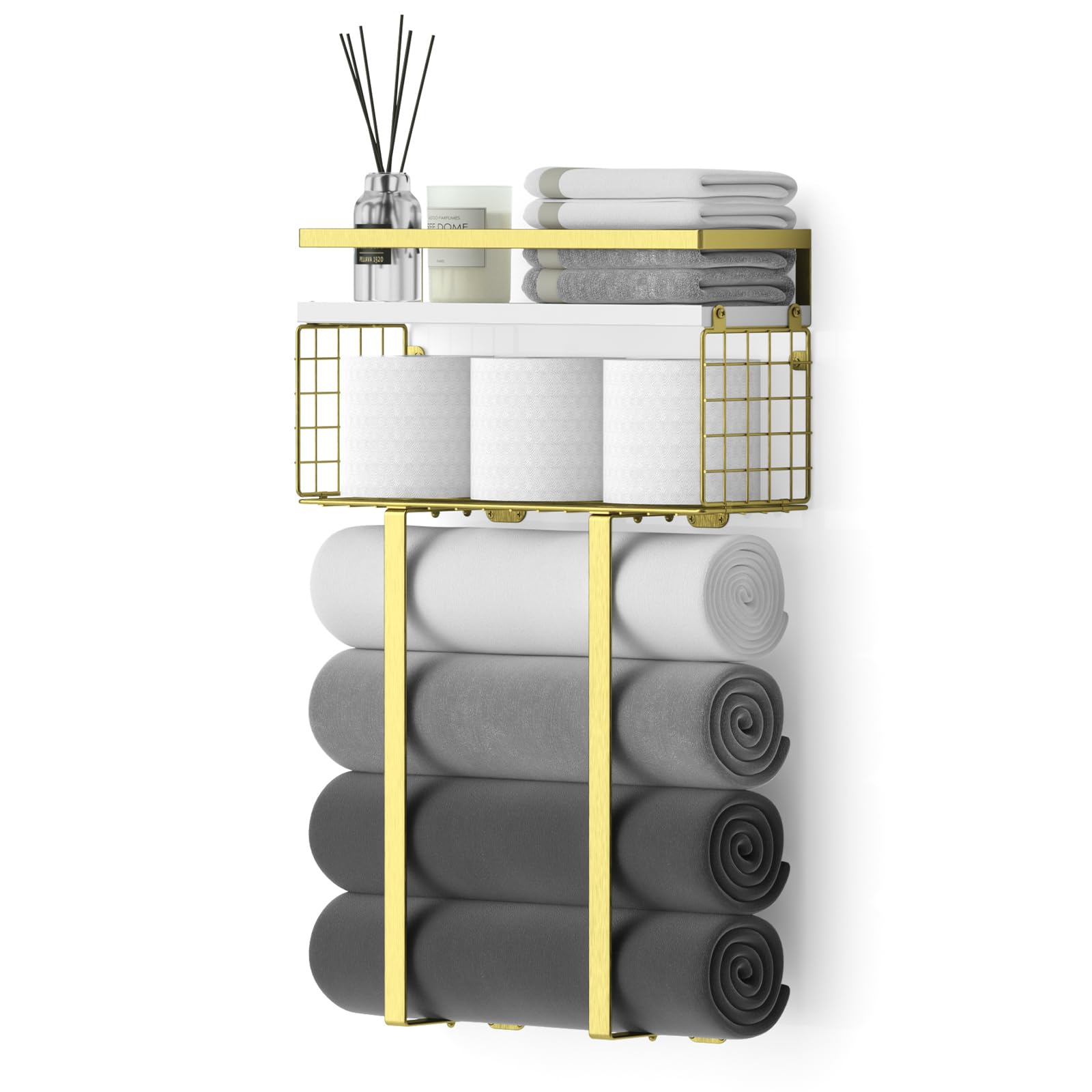 Xstydes easy-installation hardware included for quick setup in gold.