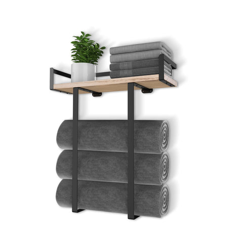 Xstydes towel rack keeps folded towels neat for daily use.