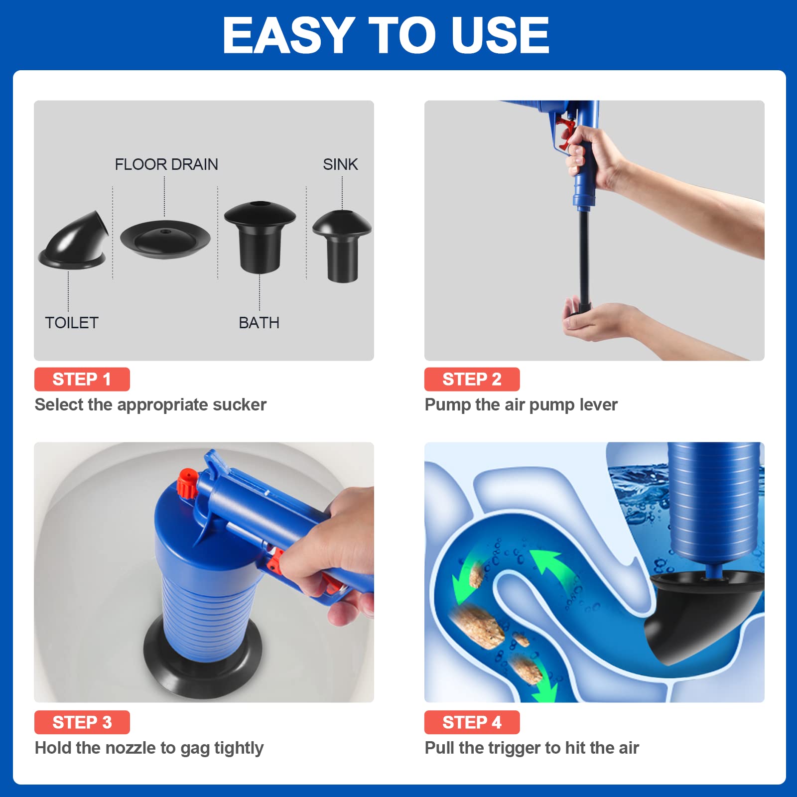 Xteamo drain blaster in action delivers high-pressure relief for stubborn clogs