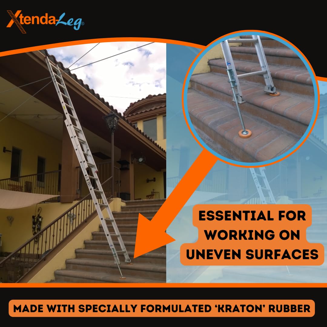 Xtenda-Leg Kraton rubber feet grip slippery floors for safer setup.
