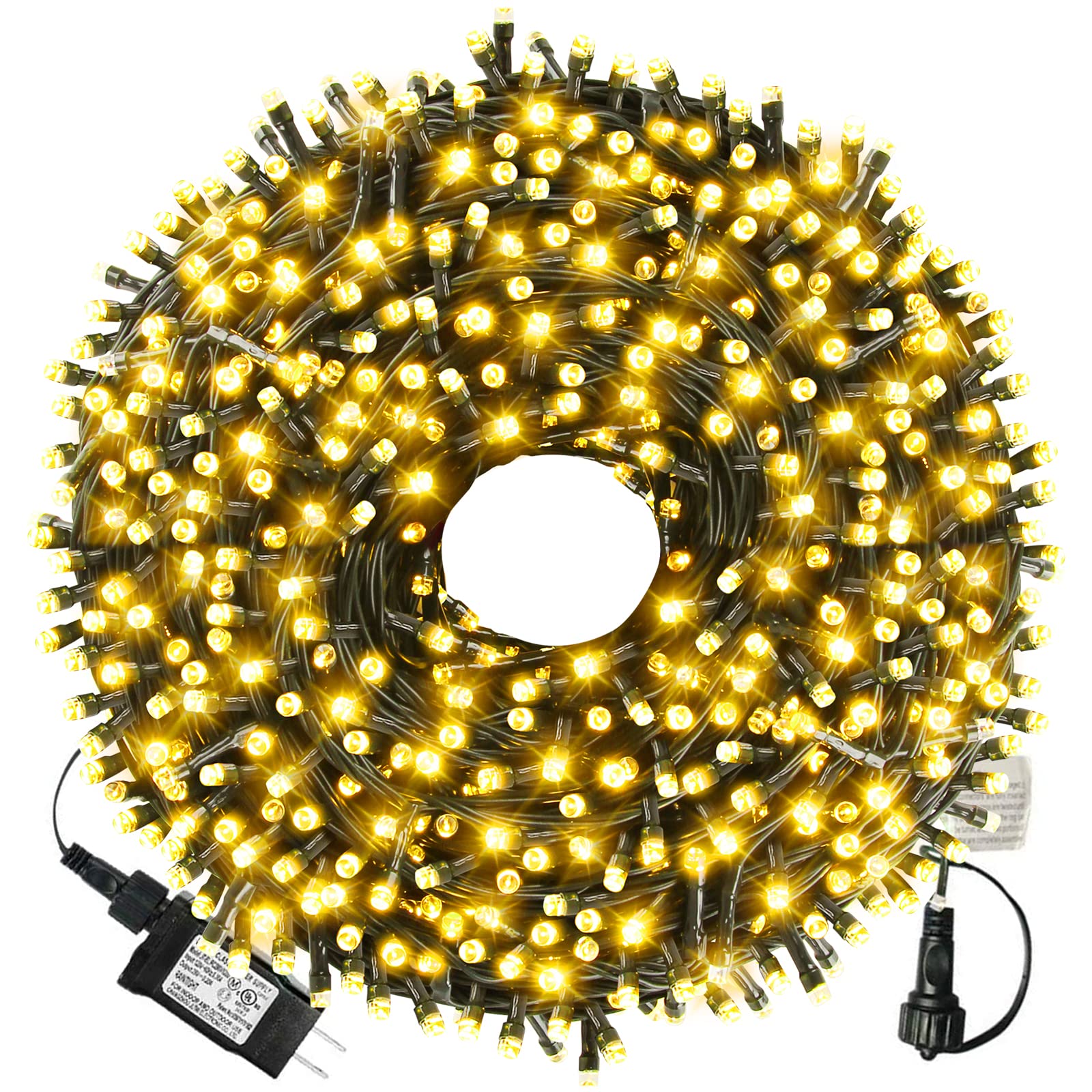 XTF2015 105ft 300-LED string lights with end-to-end connectivity for expansive outdoor or indoor warmth.