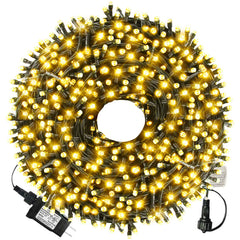 XTF2015 105ft 300-LED string lights with end-to-end connectivity for expansive outdoor or indoor warmth.