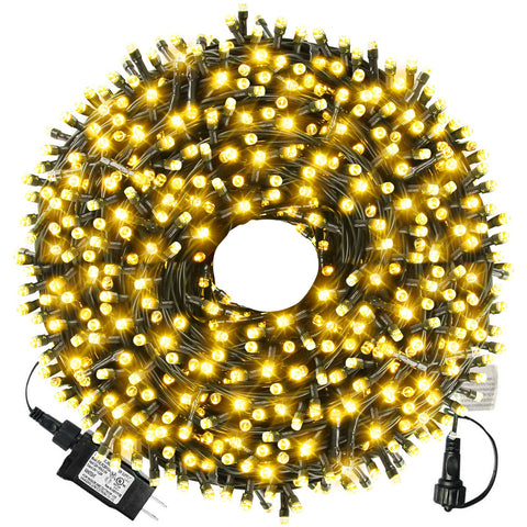 XTF2015 105ft 300-LED string lights with end-to-end connectivity for expansive outdoor or indoor warmth.