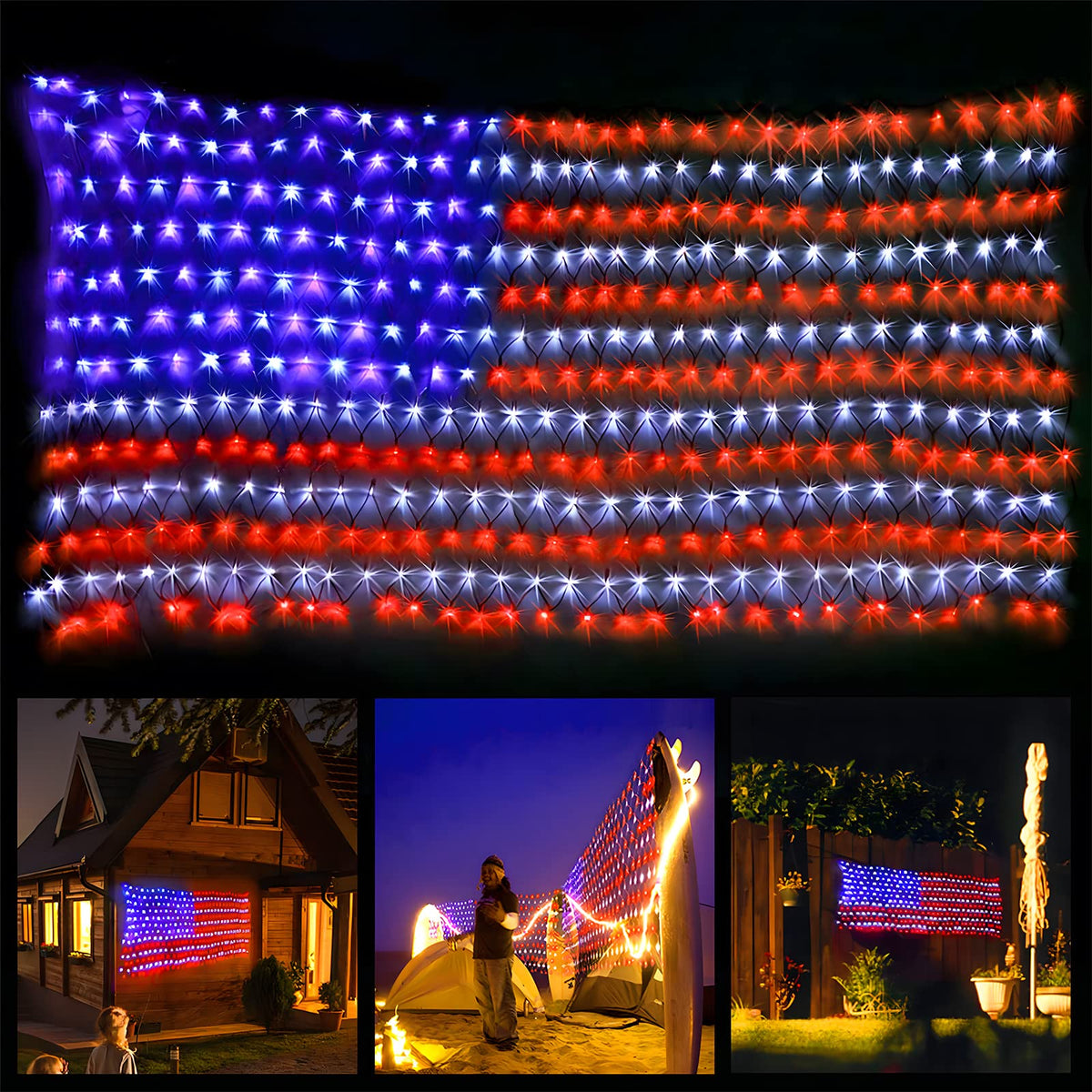 XTF2015 flag net lights on outdoor display brighten celebrations