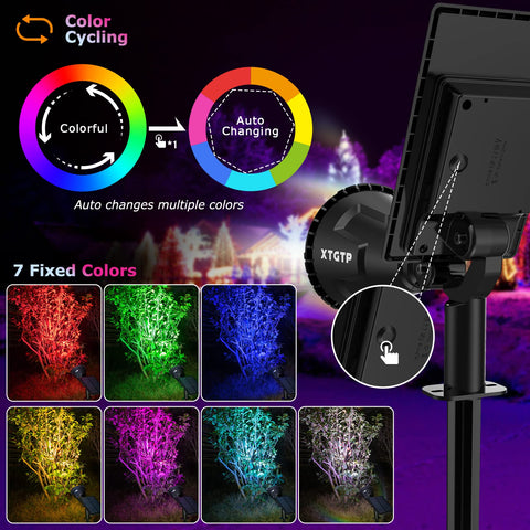 XTGTP solar color spot light con 21 LEDs para iluminación brillante de paisajes