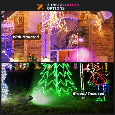 XTGTP solar color spot light con carcasa IP67 y uso bajo lluvia