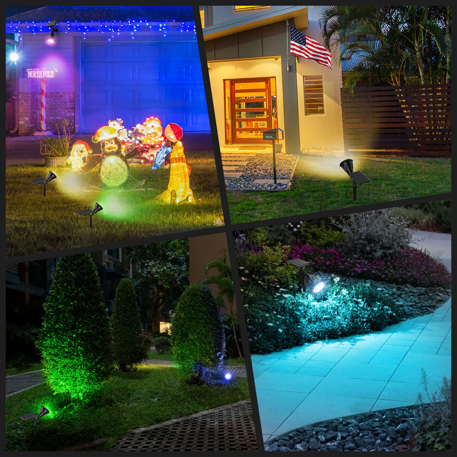 XTGTP solar color spot light con opciones de montaje en estaca o pared