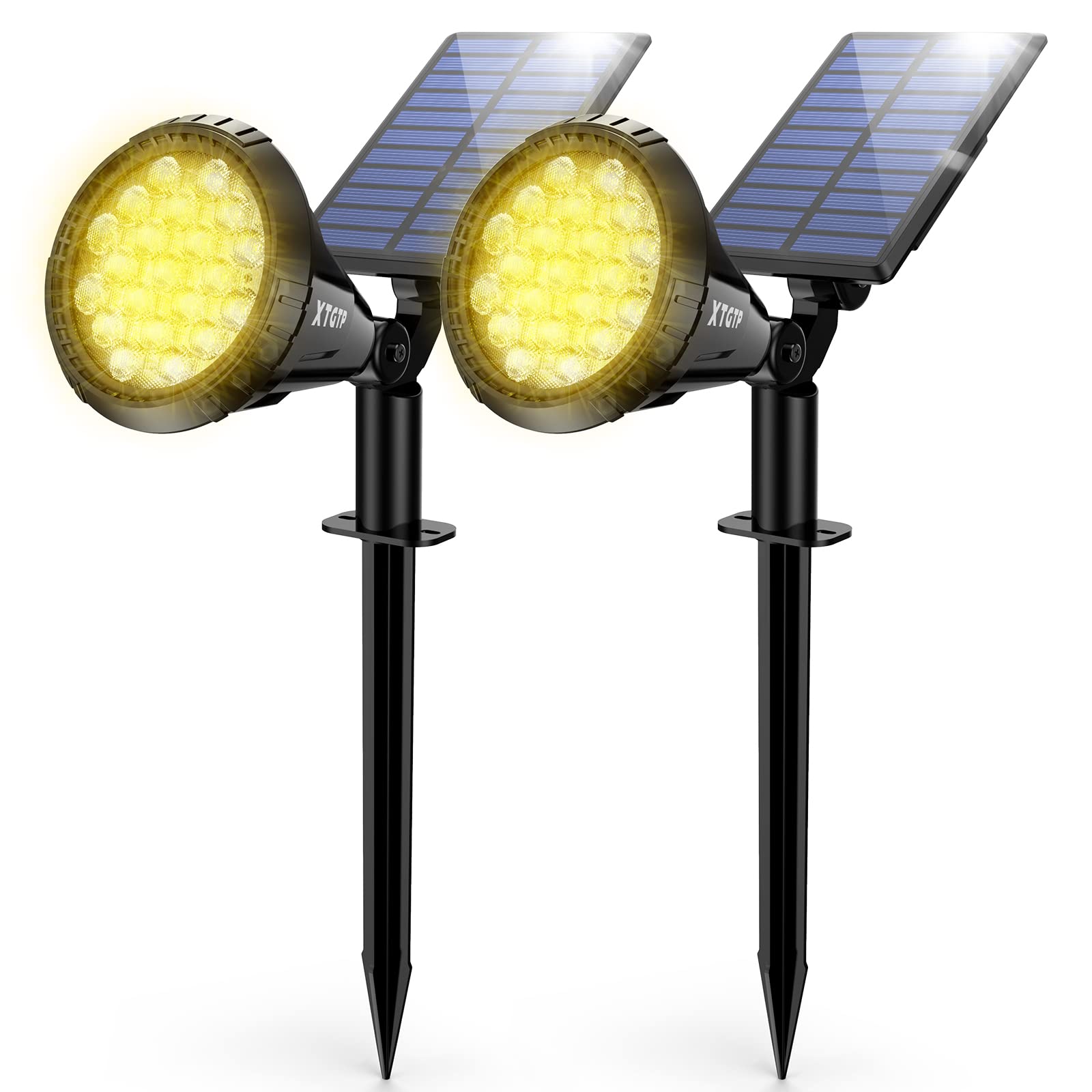 XTGTP Solar Spot Lights Outdoor with 21 LEDs for bright garden illumination.
