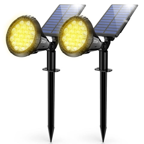XTGTP Solar Spot Lights Outdoor with 21 LEDs for bright garden illumination.