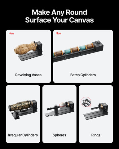 XTool RA3 roller attachment handling curved surfaces for efficient engraving