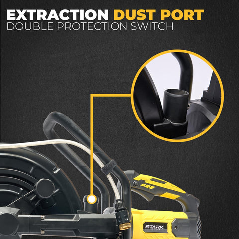 XtremepowerUS dust management system reduces airborne dust during cuts.