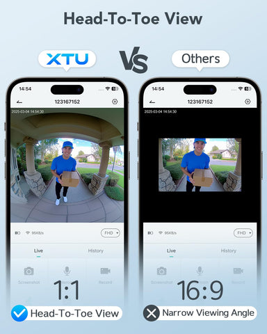 XTU Battery Doorbell storage options Local and Cloud for flexible saving.