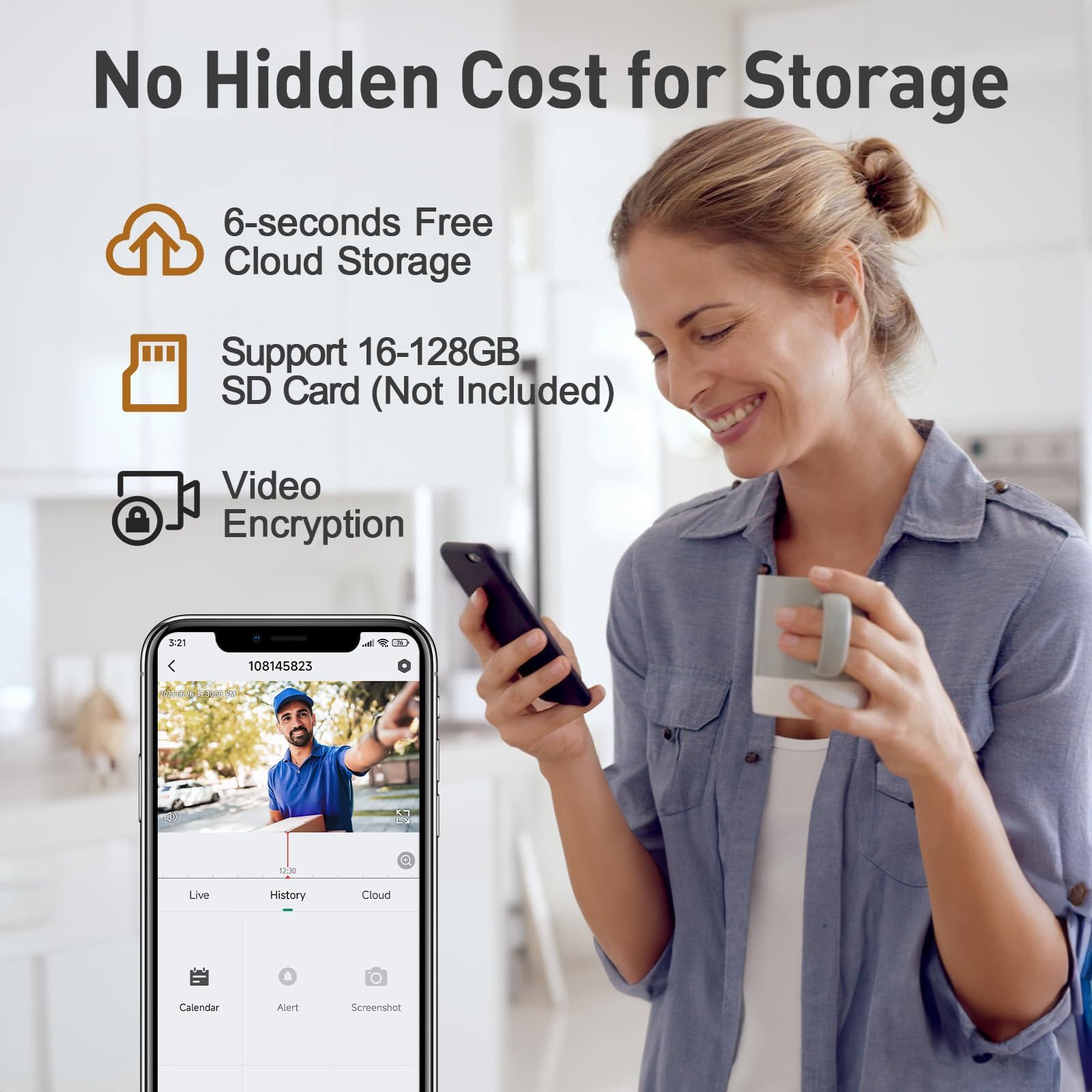 XTU Doorbell Camera 2K video captures crisp day and night footage.