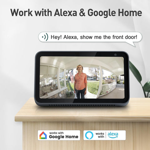 XTU doorbell camera integrates with Alexa and Google Assistant for smart control.