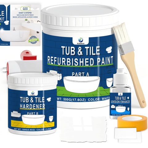 XUDOAI bathtub refinishing kit gloss white packaging ready for bathroom upgrade