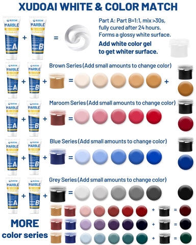 XUDOAI color gel set shown with five hues for custom tones.