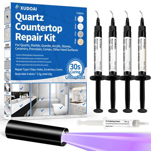 XUDOAI Quartz Repair Kit Clear color match for discreet countertop fixes