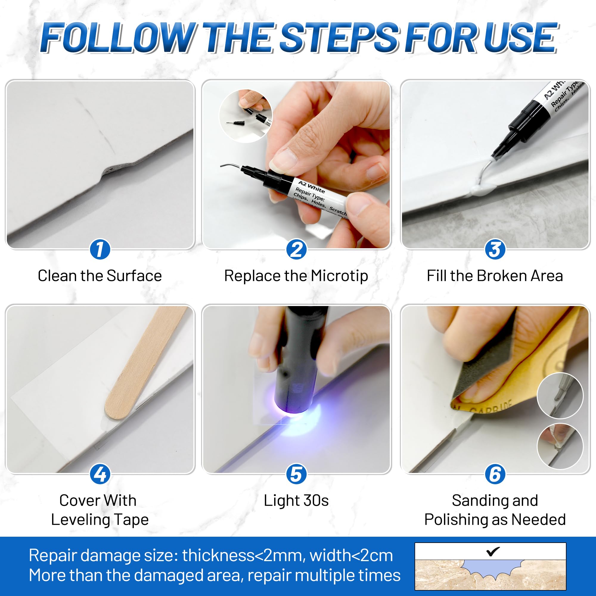 XUDOAI Quartz Repair Kit Gray color match blends seamlessly