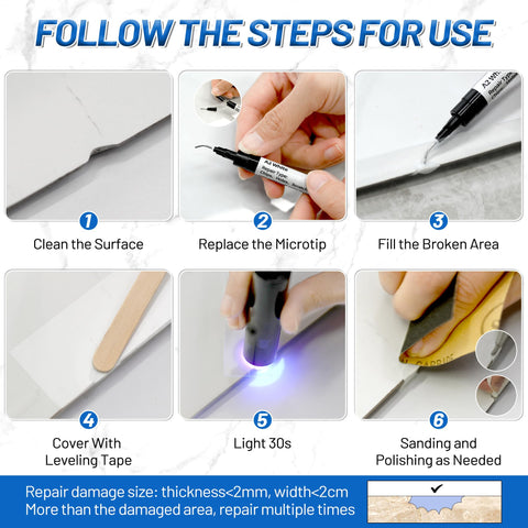 XUDOAI Quartz Repair Kit Gray color match blends seamlessly