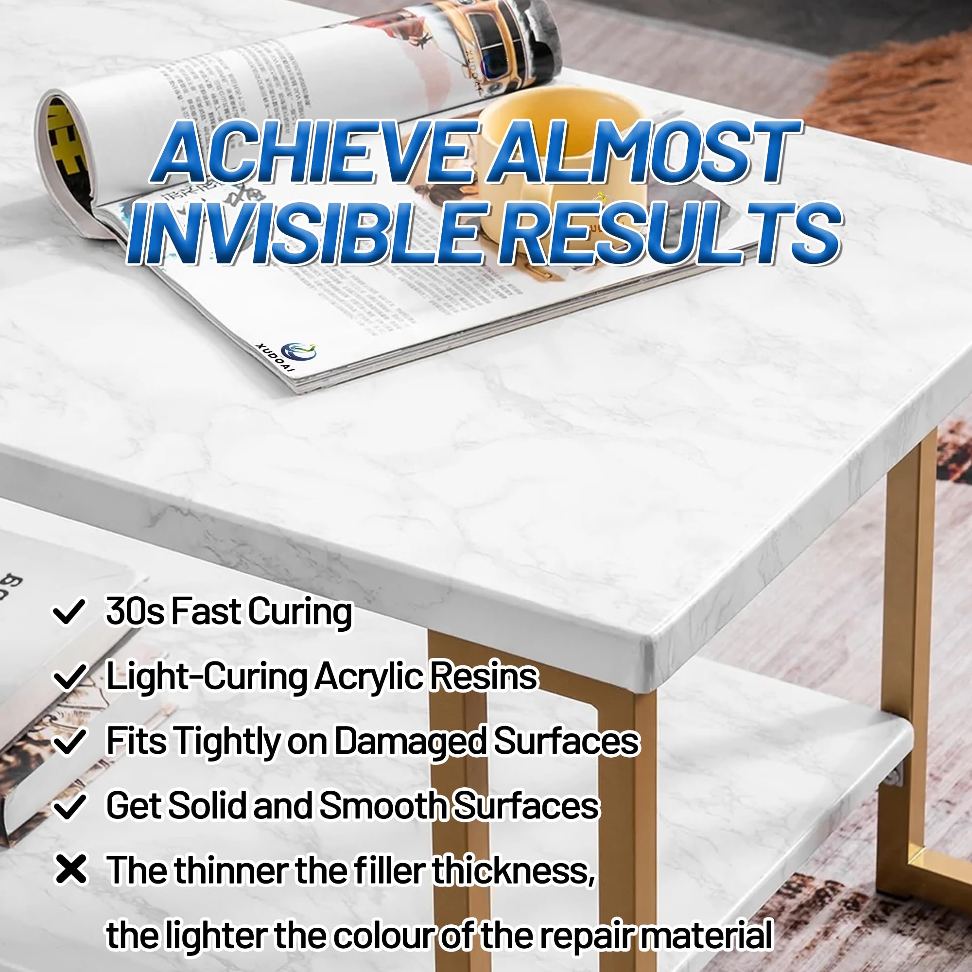 XUDOAI Repair Kit compatibility across quartz, granite and more