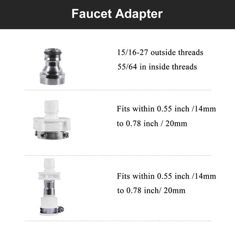 XUESNOF dual adapters for sink and washer compatibility.