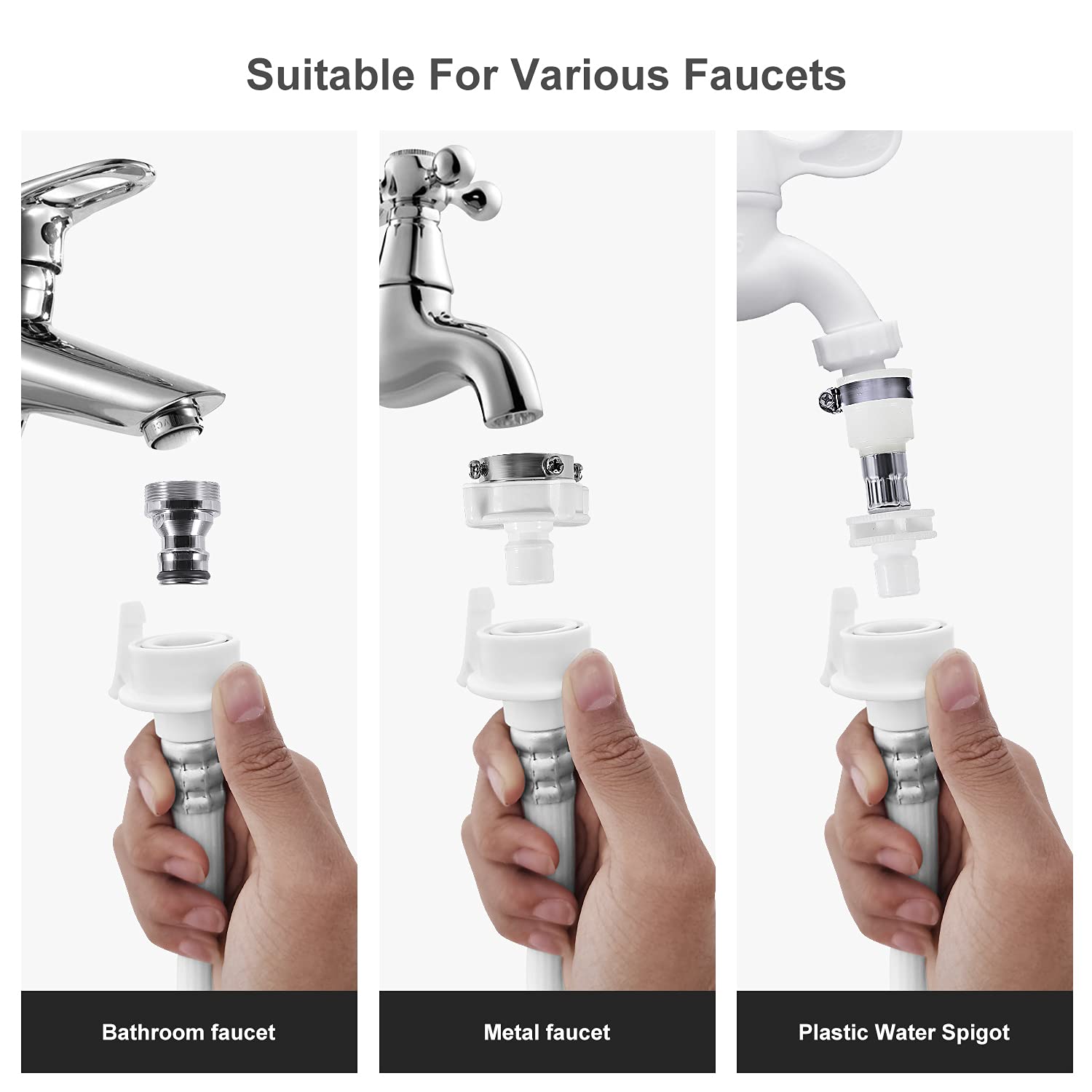 XUESNOF 90-degree elbow design saves space beside the washer.