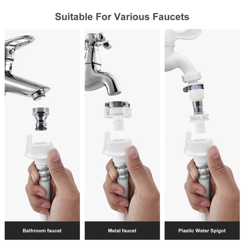 XUESNOF 90-degree elbow design saves space beside the washer.