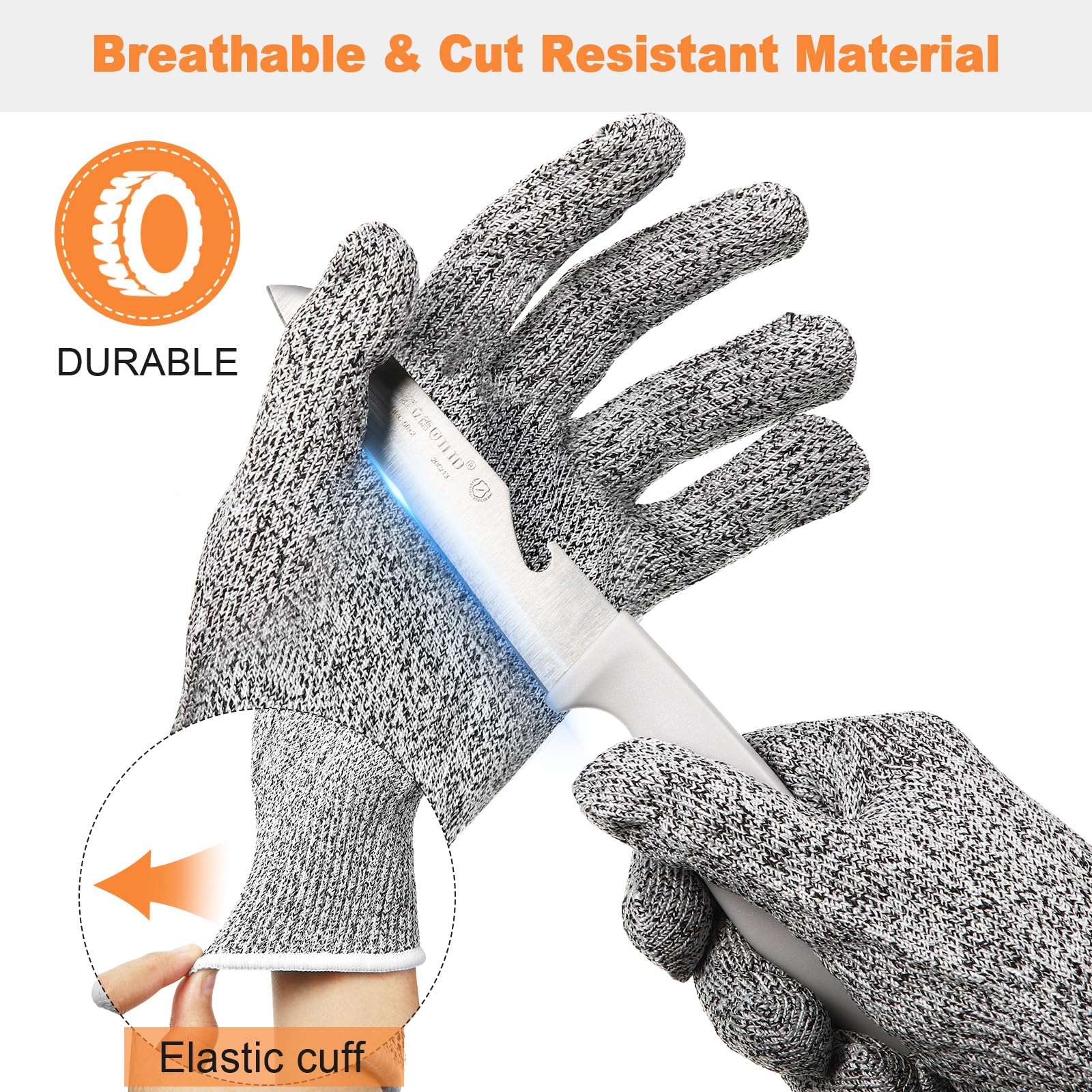 Xuhal cut resistant gloves close-up showing textured grip for non-slip handling.
