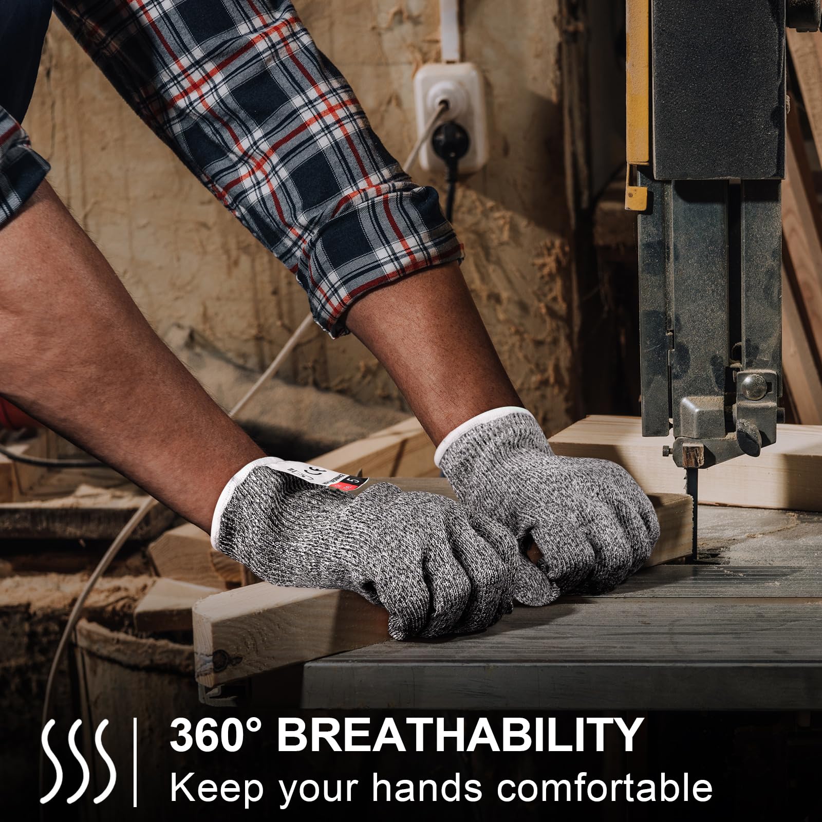 Xuhal Cut-Resistant Gloves Durable Material resist cuts during heavy use.