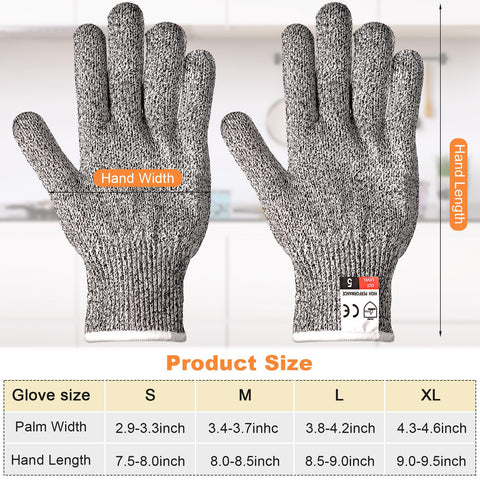 Xuhal Cut-Resistant Gloves Non-Slip Grip improve control during prep.