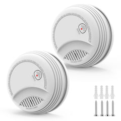 XUK 2-pack smoke detectors front view with LED alert