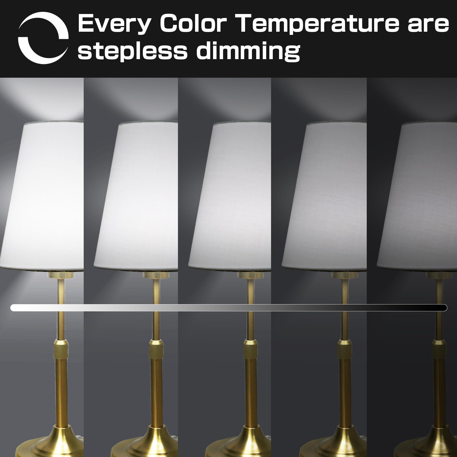 Xumemall lamp displaying 2700K to 6000K color temperature for warm to cool light.