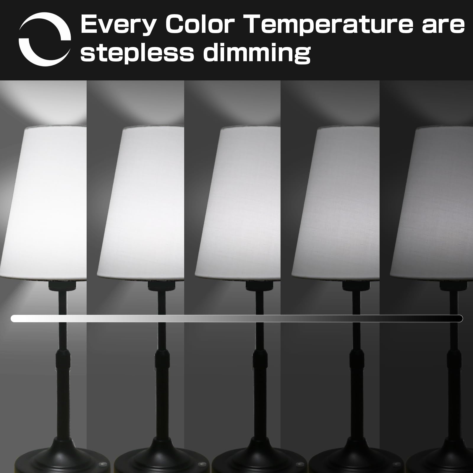 Xumemall lamp with adjustable brightness from 10 to 100% for mood lighting and task needs.